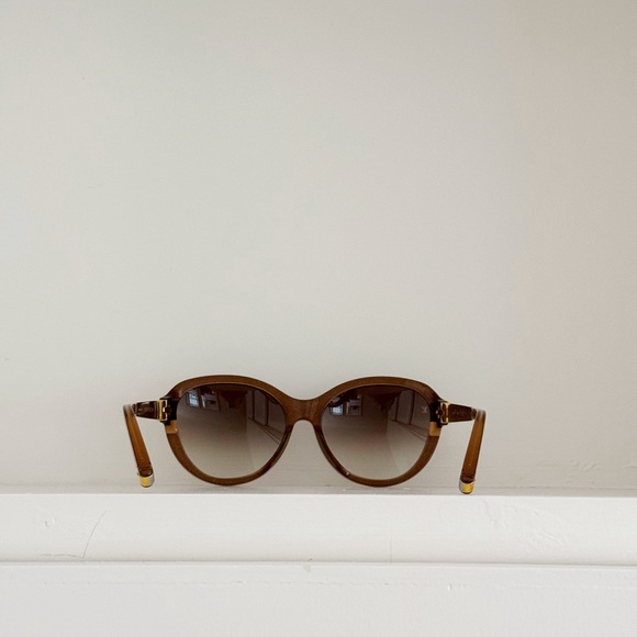 Louis Vuitton ~ Logo Petit Cat-Eye Sunglasses (gold maron Z0487E) - Picture 6 of 10